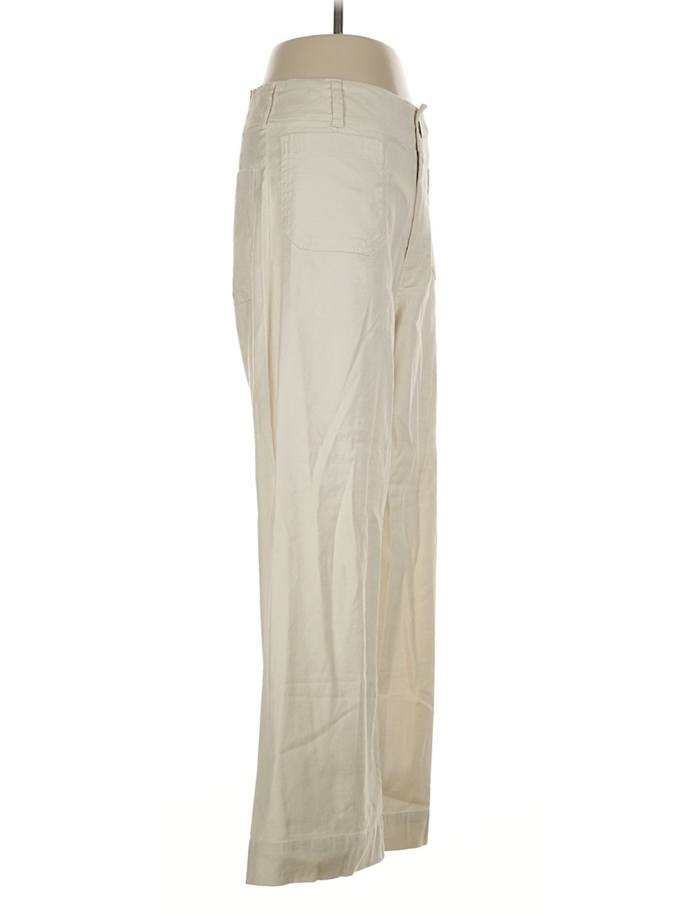 Maeve The Colette Linen Blend Crop Wide-leg Pants in Chalk White - Size 26 - Picture 9 of 15